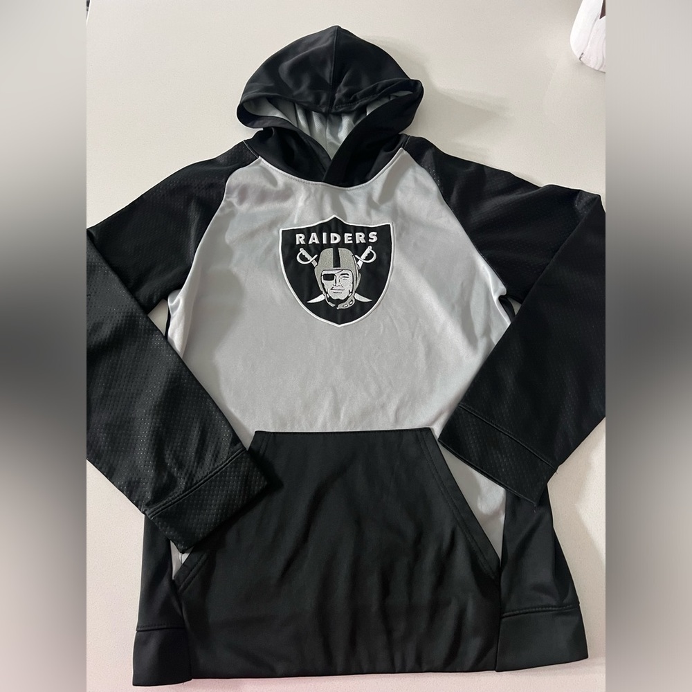 NFL Team Apparel  Raiders Hoodie‎ Black Gray Youth XL